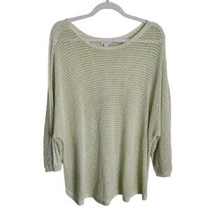 J. Jill Spring Green Open Know Scoop Neck Tunic Sweater Size XL